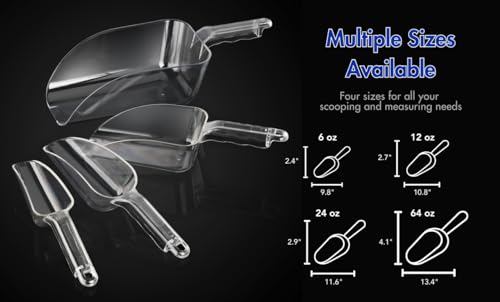 New Star Foodservice Commercial Grade Polycarbonate Plastic Utility Ice Scoop, Clear, 24 oz - color: Clear, size: 24 oz.