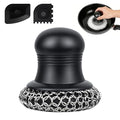 316 Upgraded Cast Iron Scrubber with Pan Scraper,Cast Iron Cleaner for Grill Pan Skillet Wok Carbon Steel,Ergonomic to Hold Easy to Use Dishwasher Safe ((Large Chain Mail)) - size: (Large Chain Mail)