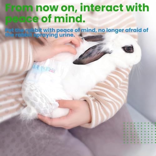 Leakproof Rabbit Diapers – Disposable Bunny Pet Diaper for Small Rabbits, Incontinence & Potty Training (1 Package/Trial Set, XS) (1 Package/Trial Set, XXS Size (Recommended for 1-3 lbs) - size: XXS size (Recommended for 1 - 3 lbs)