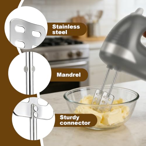 2pcs Hand Mixer Butter Churner Churn Maker Compatible with Hamilton Beach | 304 Stainless Steel Hand Mixer Attachments Replacement Parts Accessories Beaters Turner for Cooking and Baking