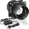 GDSTIME 80mm Small 12V DC Axial Exhaust Fan with AC Plug, 3 Inch Flanges | Variable Speed, Dual Ball, High Speed, for Soldering, Laser Engraver, 3D Printer, DIY Cooling Ventilation Exhaust Projects - style: 8038 Fan + 2 Flanges