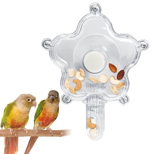 BNOSDM Bird Foraging Toys Cockatiel Foraging Wheel Parrot Cage Spinning Toys Parakeet Enrichment Puzzle Feeder Toy for Budgies Lovebirds Canaries (Transparent) - color: Transparent