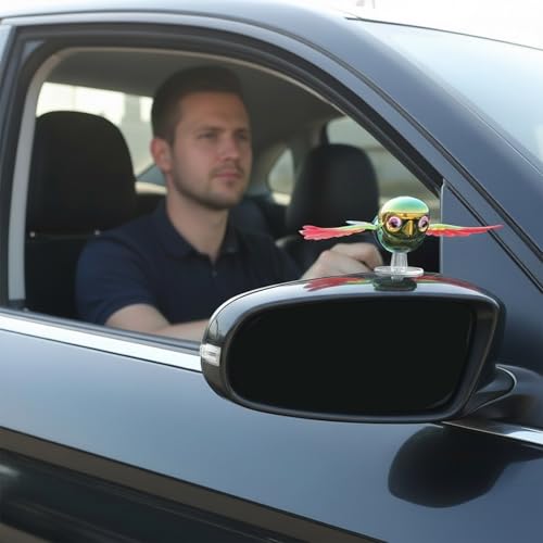 Wind-Activated Flapping Bird - Flying Companion for Rearview Mirror, Speed-Responsive Wing Accessory (Red) - color: Red