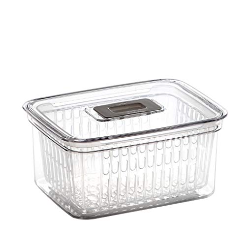 BINO | Produce Saver - 6.8 Cup/1.6L | Fridge Storage Containers for Fruits and Vegetables | Adjustable Air Vent, Removable Basket | BPA-Free Fridge Organizers - size: 6.8 Cup