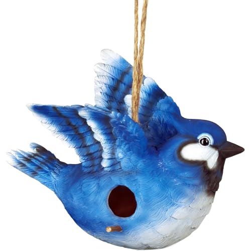 Spoontiques - Birdhouse - Garden Decor - Decorative Bird House for Yard and Garden Decoration - Hanging Novelty for Outdoor Patio - Wine Barrel Birdhouse