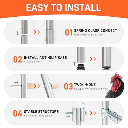 Chicken Roosting Bars with Swing for Coop, Large 4-Tier Wood Chicken Perch for Backyard Poultry, Non-Slip Design, Durable Galvanized Metal Frame, Essential Chicken Coop Accessories (55" L x 40" W) - size: 74" L x 40" W