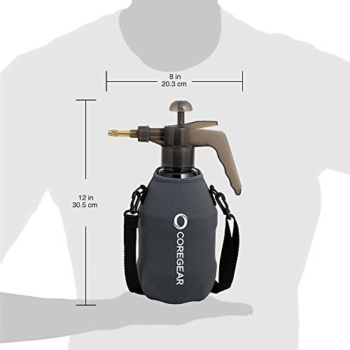 (Ultra Cool™ XLS) USA Misters 1.5 Liter Mister & Sprayer Personal Water Pump with Full Neoprene Jacket and Built-in Carrying Strap - color: Gray