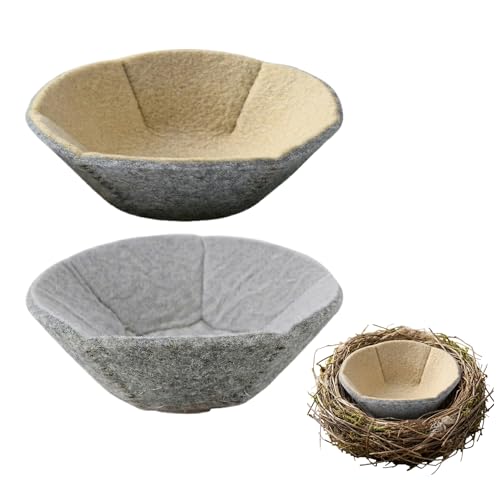 2 Pack Canary Nest Felt Flannel Nesting Pads for Finch | 2 Pack 4.1 Inch Canary Nesting Pads With Felt And Flannel Materials Provide Soft Warm Nesting Material For Small Birds