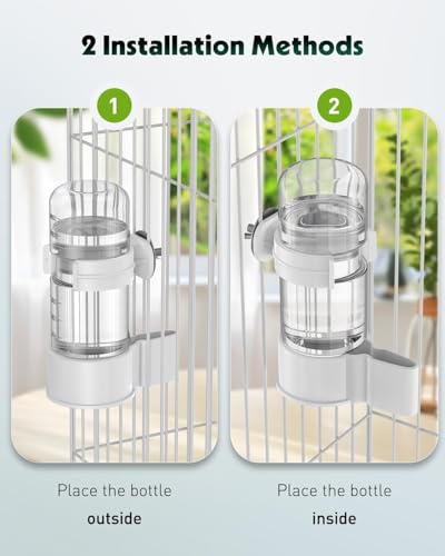 Automatic Bird Water Dispenser Cage Hanging Water Feeder with Anti-Spill Design for Parakeet Canary Small Parrot Lovebirds (2PCS 240ml Water Dispenser) (140ml) - color: 140ml