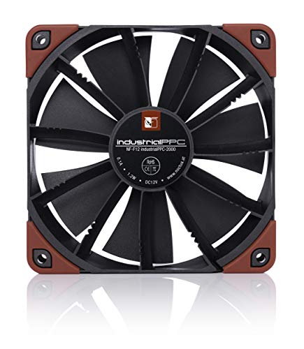 Noctua NF-F12 iPPC-2000, High-Performance Industrial Fan 120mm | Heavy Duty High Airflow 25mm Thick Fan, for Demanding Applications, 2000rpm 3-Pin