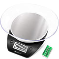 Etekcity 0.1g Food Scale, Bowl, Digital Grams and Ounces for Weight Loss, Dieting, Baking, Cooking, and Meal Prep, 11lb/5kg, Stainless Steel Black | 11lb/5kg capacity with tare, removable bowl, ideal for baking, coffee, meal prep and portion control, Stai