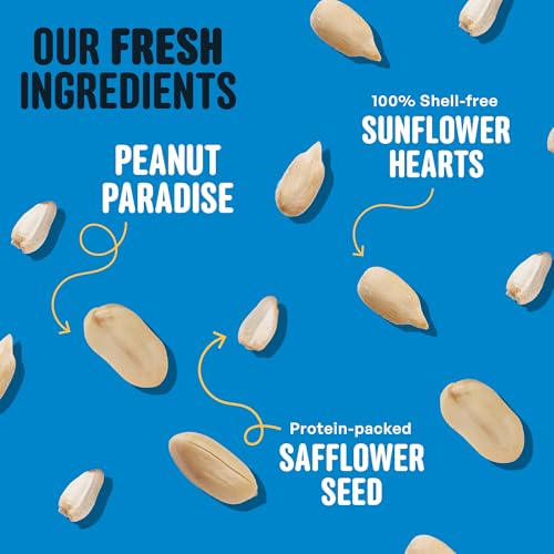 Cool Birds Safflower, Nuts & Hearts Wild Bird Seed, 10 lb | Gourmet Bird Food with Safflower, Sunflower Hearts & Peanuts. No Corn, Milo or Millet, No Waste Bird Food for Outside Feeders
