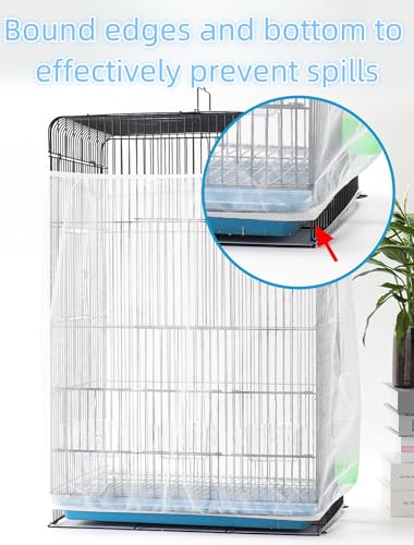 Bird Cage Seed Catcher, Suitable for Ranging from 39 to 71 Inches, Stretchy Form Fitting Mesh Skirt Cover for Parrot Enclosures, Parakeet Cage, Bird Cage Accessories, Small Bird Cage