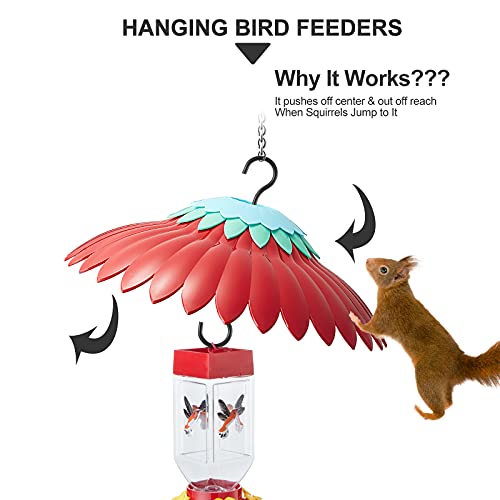 Beserie Bird Feeder Weather Guard Dome Cover Red Rain Shade for Hummingbird Feeders Built-in Moat Proof, Easy to Install 11inch - color: Red01 11in