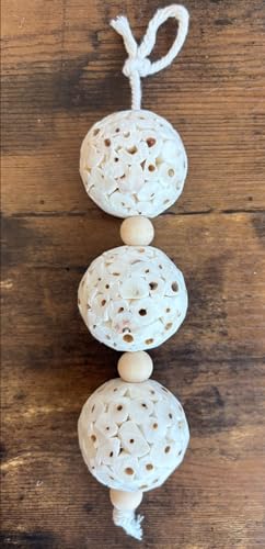 Shred and Destroy Bird Toy for Small Birds - Budgies, Lovebirds - Natural Sola Ball Hanging Chew Toy - 2 Pack - Boredom Buster Cage Toy