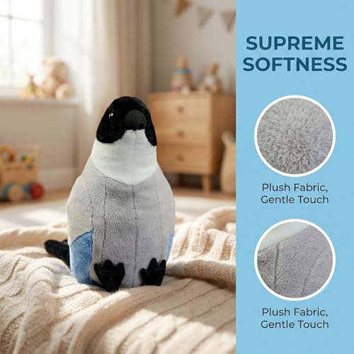 Grey Magpie Plush Toy - Realistic 12inch Grey Magpie Bird Stuffed Animal, Cute Little Bird Raven Plush as Gift for Your Friends - style: Grey Magpie