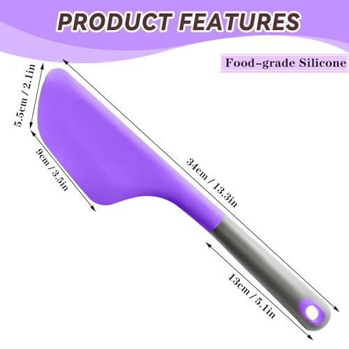 Silicone Omelette Spatula Turner, Flip Fold Omelet Turner, 13Inch | Flexible Egg Flip Tool for Non-stick Pans, Heat Resistant omelette flipper for Kitchen Omelet Pancake Crepes - color: Purple-Wide