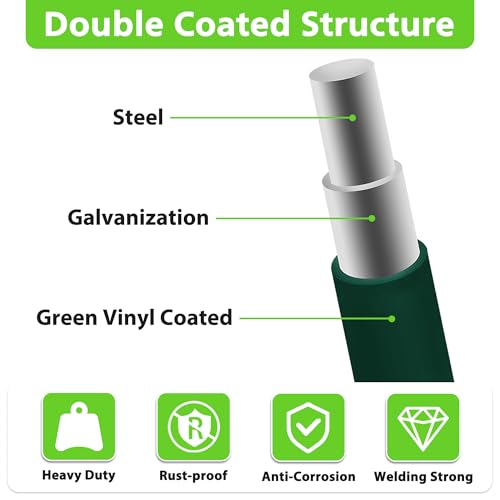 Green PVC Coated Welded Wire Fencing,2"x3" 16 Gauge,48inch H x 100ft L Garden Wire Fence Roll,2/3/4/5/6ft Tall x 50/100 ft Long Hardware Cloth Metal Mesh for Yard,Farm,Chicken,Dog,Vegetable Protection - color: Green, size: 2"x3" 48inx100ft