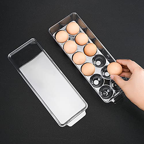 12 Eggs Holder for Refrigerator, Clear Egg Container for Fridge, Kitchen - size: 12 Eggs