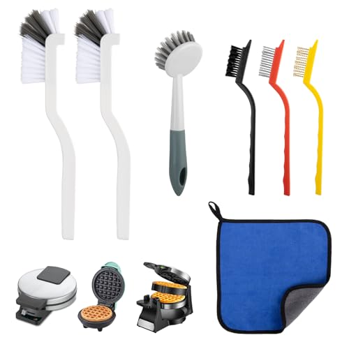 Waffle Maker Cleaner, Mini Waffle Maker Cleaning Brush for Clean Cookie Crumbs, Kitchen Cleaning Brush Kit for Belgian Waffle Maker Flip, Non-Scratch & Deep Clean Waffle Makers Cleaning Tool