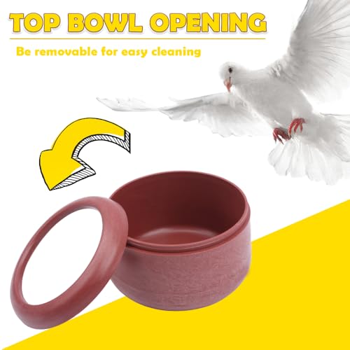2 Pack Pigeon Plastic Feeder Bird Food Cup Feeding Bowl for Small Bird Pigeon Parrot Cockatiel Parakeet Conure Finch Chicken