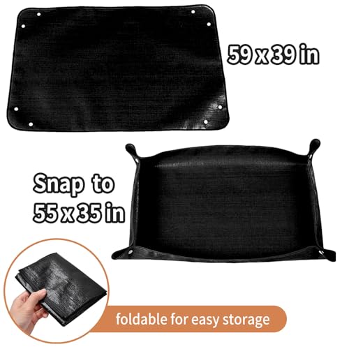Guinea Pig Cage Liner, 59"x39" Playpen Mat, Waterproof Washable Tarp, Black | 59 x 39 in black waterproof pet mat protects floors and works as a washable, reusable liner for cages and playpens. - size: 59x39in