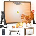 Chicken Coop Heater Brooder Plate, 180W Dual-Heating Chicken Heater | Thermostat | Cycle Mode | Light, Remote Control Chick Heater for Coop, Adjustable Chicken Warmer for Poultry, UL-Compliant - color: Brown