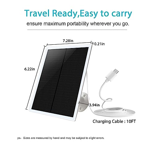 4 Pack Solar Panel Camera Charger Fit for Arlo Essential Spotlight/XL Spotlight/Essential 2k 2nd 3rd gen 2 3 Camera,Arlo PRO 6,Ring Spotlight Cam Plus/Spotlight Pro 5V 7W Solar Panel Charging Cable - size: 4 Pack