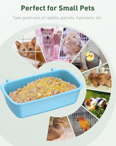 Pawfly Hanging Feeder, Food and Water Container, 6 Pcs Plastic Keepers for Cages Rabbit, Feeding Dishes Coop Cups for Parrots Hamsters Guinea Pigs & Other Small Pets - size: 6 pcs
