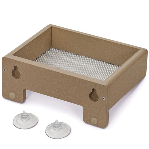 Birds Choice Window Mount Platform Bird Feeder | Small | Taupe | Recycled Plastic Construction, Brings Wild Birds Up Close for Window Viewing, Weather-Resistant and Easy to Clean