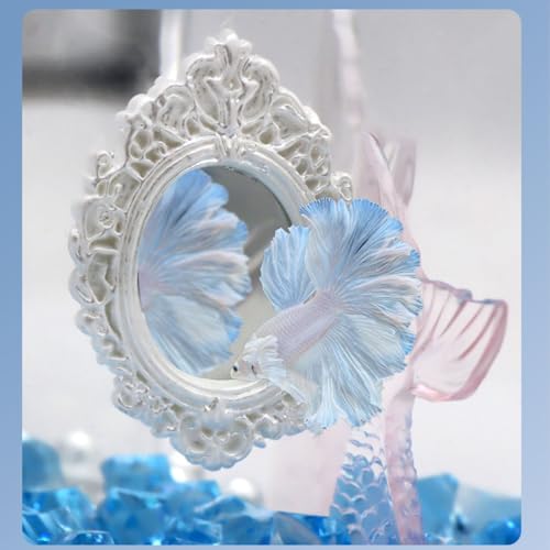 2 pcs Set Betta Floating Training Mirror for Fish Tank, Aquarium Feeding Floating Mirrors, Fish Toys, Bettas Toy