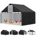 Chicken Coop Cover- Fits for 121" L x 81" W x 78.7" H Large Chicken Coop 420D Silver-Coated Waterproof, Windproof, UV Resistant Cage Cover (Cover Only, Without Frame) (121" L x 81" W x 78.7" H)