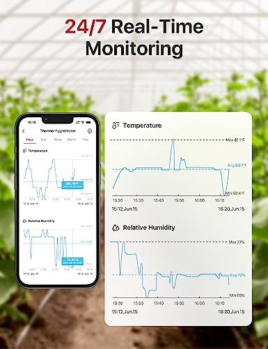 X-Sense Indoor Wi-Fi Thermometer Hygrometer, 3 Sensors & Base Station | Temperature Sensor with App Control, Data Export at No Charge, for Room, Wine Cellar, Basement Tracking - size: 3-Pack with 1 Base Station