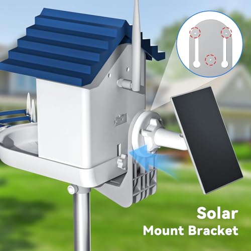 Universal Bird Feeder Mount - High-Strength 180° Rotating Bracket for Pole/Tree/Wall Accepts Solar Panels | Weather-Resistant & Easy Install, for Models B3/B4/B6