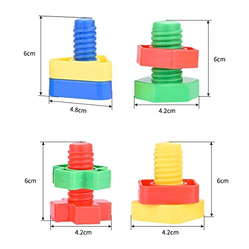 Hypeety 4pcs Bird Intellective Toys Screw Training Toy for Parrot Parakeet Macaw African Greys Budgies Cage Toy (A) - color: Intellective Toy A