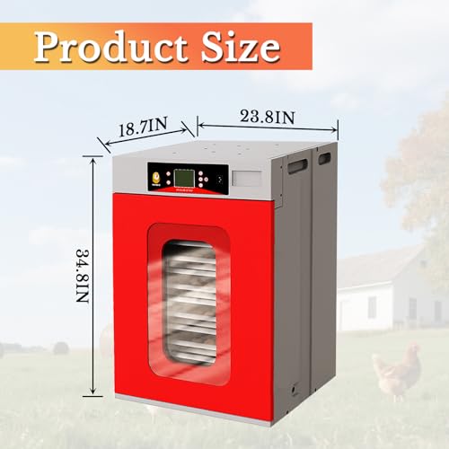 400 Eggs Incubator ，Automatic Incubator for Hatching Eggs, with Automatic Egg Turning and Temperature Humidity Control, Poultry Hatching Incubator for Chicken Duck Goose Quail Bird