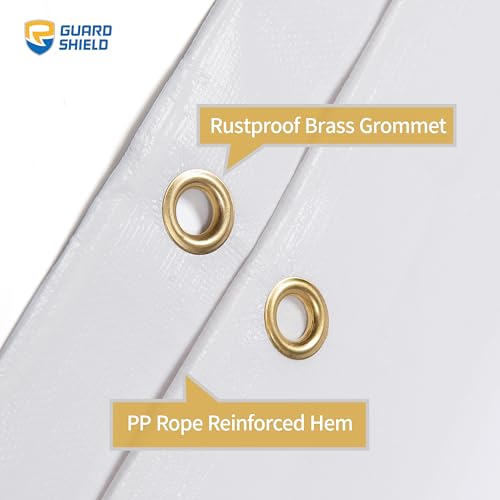 GUARD SHIELD Extreme Heavy Duty White Poly Tarp 12x12 Feet Cover Waterproof Tarps 20mil Thick UV and Tear Resistant Tarpaulin - color: White, size: 12x12
