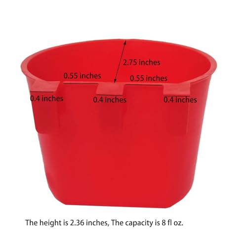 40 Pack Cage Cups Birds Feeders Seed Bowl Chicken Feeding Watering Dish Rabbit Water Food Hanging Wire Cages Box 8oz Coop Cups for Pet Parrot Parakeet Gamefowl Poultry Pigeon (Red) - size: 40PCS Red