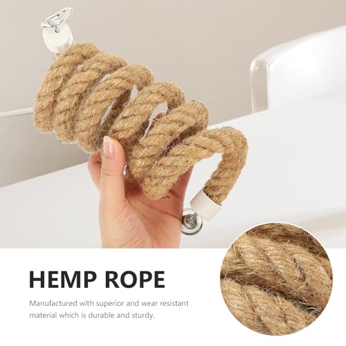 Ipetboom Bird Rope Perch Parrot Rope Toy Climbing Stand with Stable Clips 59.05 in Hanging Swing for Parakeets Lovebirds Cockatiels Bird Cage Accessory
