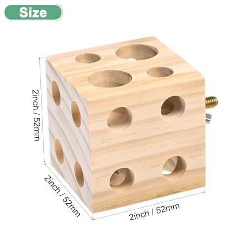 M METERXITY Bird Chew Play Thing, 2x2x2 in Pine Wood Parrot Bird Perch Stand Teeth Chew Bite Games for Parrots/Cockatiels/Parakeets - size: 2x2x2 in