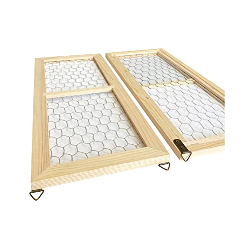 2 Pack Chicken Wire Wood Frame Unfinished Wooden Frame for photoes,Jewelry Crafting Project (Outer 6 x 16 in, Interior 4.3 x 14 in) - size: 6X16 in