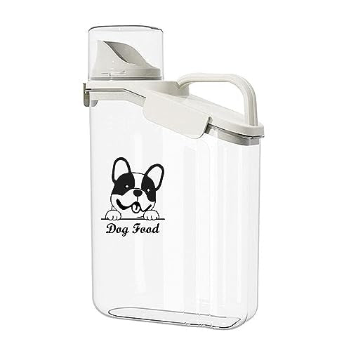 Dog Food Storage Container Airtight Portable Dog Food Container with Handled Lid and Pour Spout,Food Storage for Dog Dry Food Small Pet Food Container with Measuring Cup for Home, Travel,2.8L - color: DOG