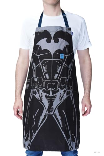 Dalstrong Chef's Apron - Batman™ Edition - Premium 100% Breathable Cotton - 2x Deep Chest Pockets - Neck & Waist Strap - color: Black