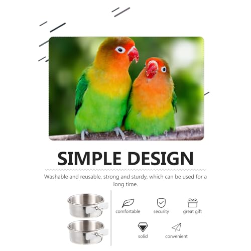Stainless Steel Bird Food Bowl Parrot Feed Cup with Brackets Bird Cage Feeder Cups for Parakeets Cockatiels Doves Pigeons Hanging Food and Water Dish 4-Pack 4.92 X 3.93 X 3.54 in - size: 4PCS