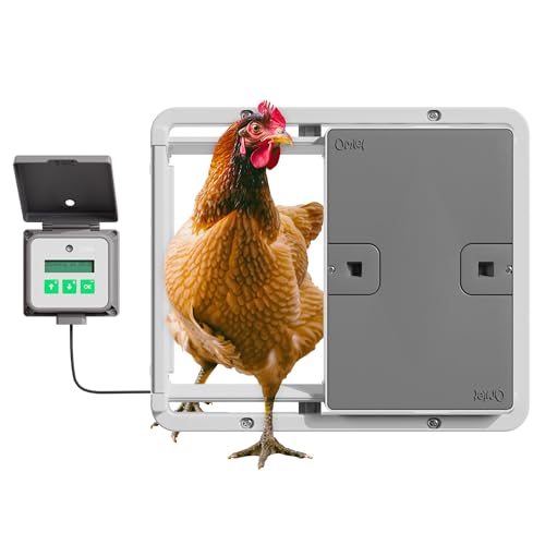 Omlet Automatic Chicken Coop Door Opener | Operated by Light Sensor or Timer | Easy to Install, No Maintenance Required | Improves Coop Security and Insulation | Built-in Safety Sensors | Grey - color: Grey