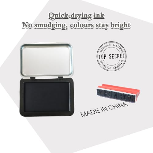 Ink Stamp Pad for Egg Date Marking,Black Red and Blue Colors Available, Metal Case (Black) - color: Black
