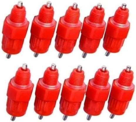 10Pcs Red Automatic Poultry Easy Installation Watering Nipples Chicken Drinkers, Easy to Clean and Store Chicken Waterer Nipples, Poultry Feeding and Watering Supplies, Poultry Fountains and Waterers