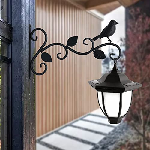 JIALAI HOME Hanging Plants Bracket 12" Bird Planter Outdoor Hooks Hangers for Flower Baskets Pot Bird Feeder Wind Chimes Lanterns Patio Garden Outdoor Indoor Metal Black, 4 Packs - style: 4 Bird