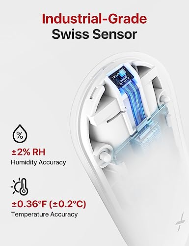 X-Sense Indoor Wi-Fi Thermometer Hygrometer, Base Station Required | Smart Temperature Sensor for House, Bedroom, Wine Cellar - size: 1-Pack (Base Station not included)