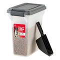 IRIS USA Dog Food Storage Container, Up to 13 lbs, Dark Gray, Made in USA | Includes 2-Cup Scoop, Airtight Seal, BPA-Free, Bird Seed, Cat food, Treats, Keeps Kibble Fresh, Pellets - color: Dark Gray/Clear